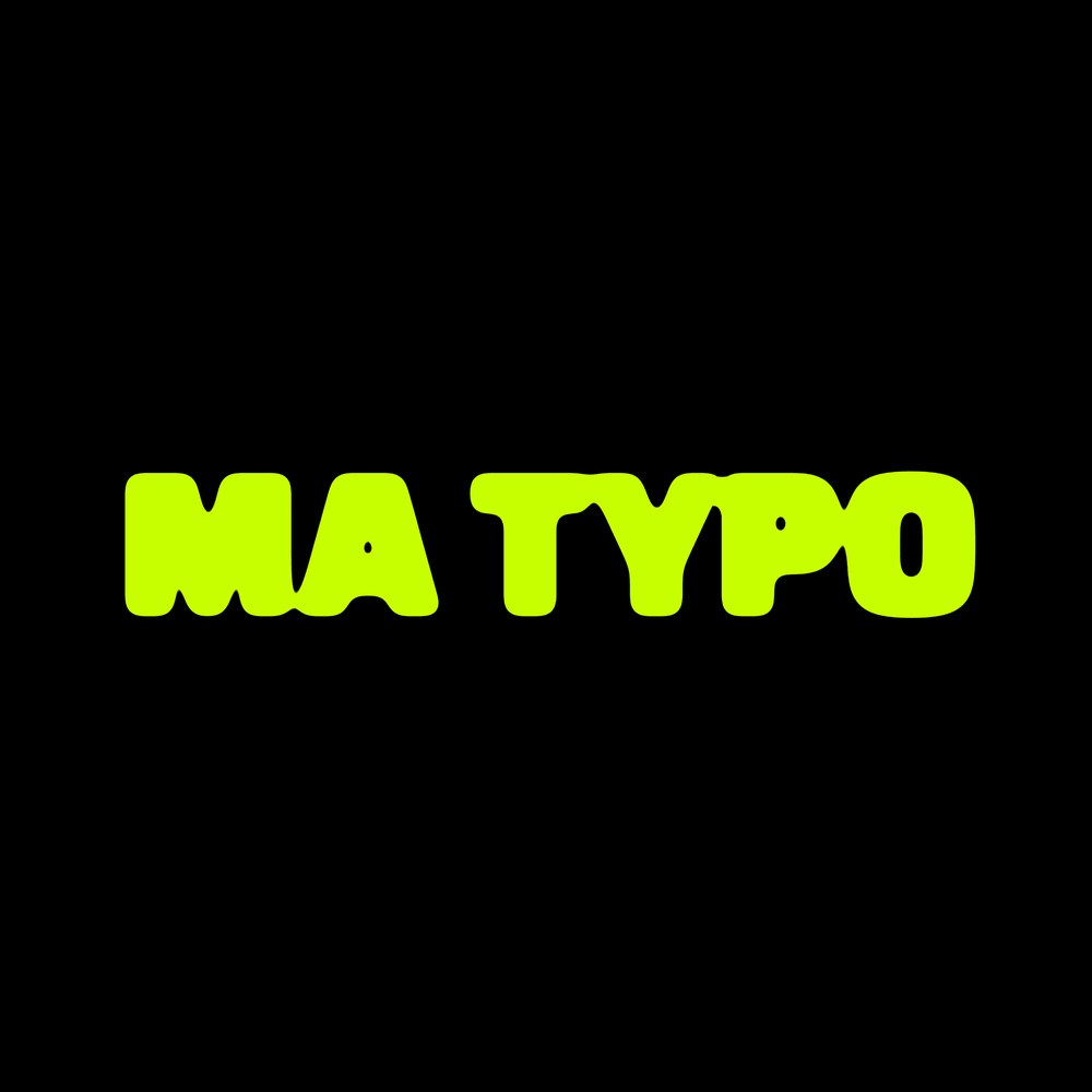 Logo MA TYPO en lima sobre negro